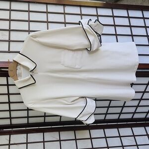 Anne Fontaine White Blouse with Black Trim